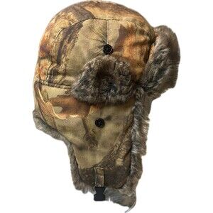 Wild Wear Winter Camo Faux Fur Fleece Russian Trapper Ear & Neck Covers Cap/Hat